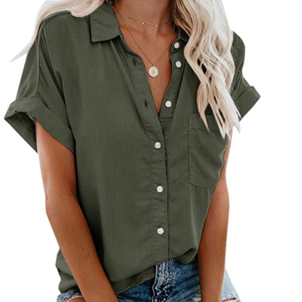 MISTY Button Down Short Sleeve Shirt